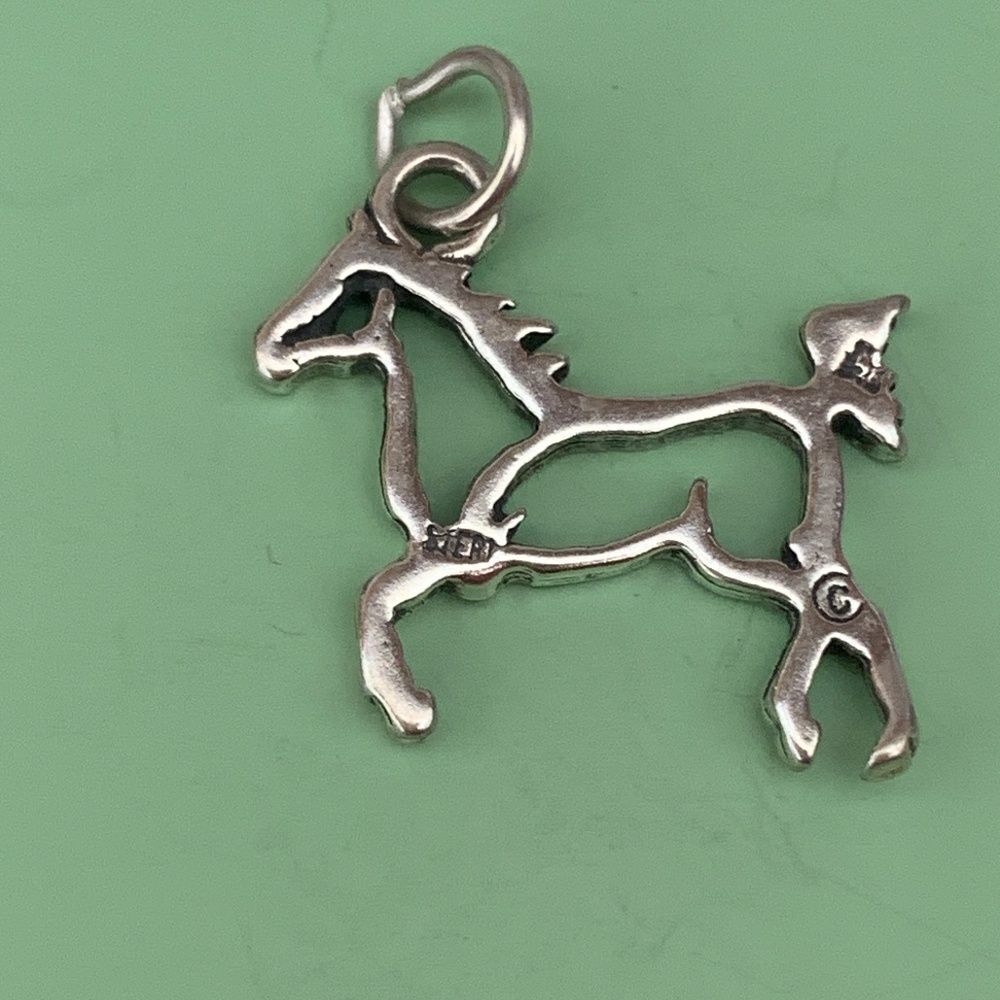 .925 Horse Outline Sterling Silver Jewelry Charm #western #horse